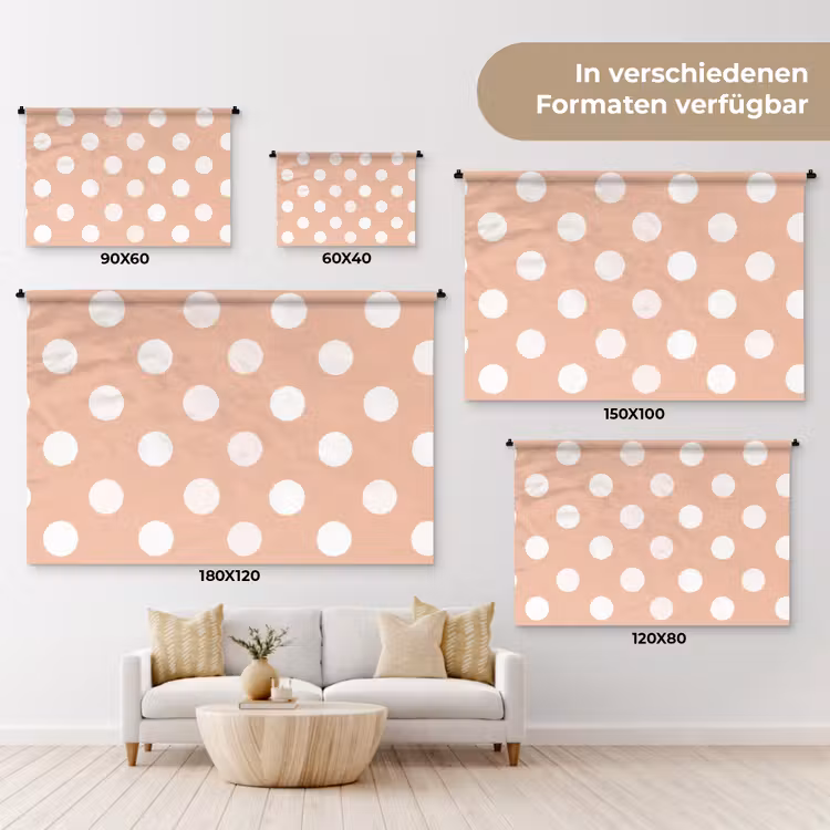Klassiek - Polka - Perzik Wandkleed katoen klein 269 -tsfeer8_DE
