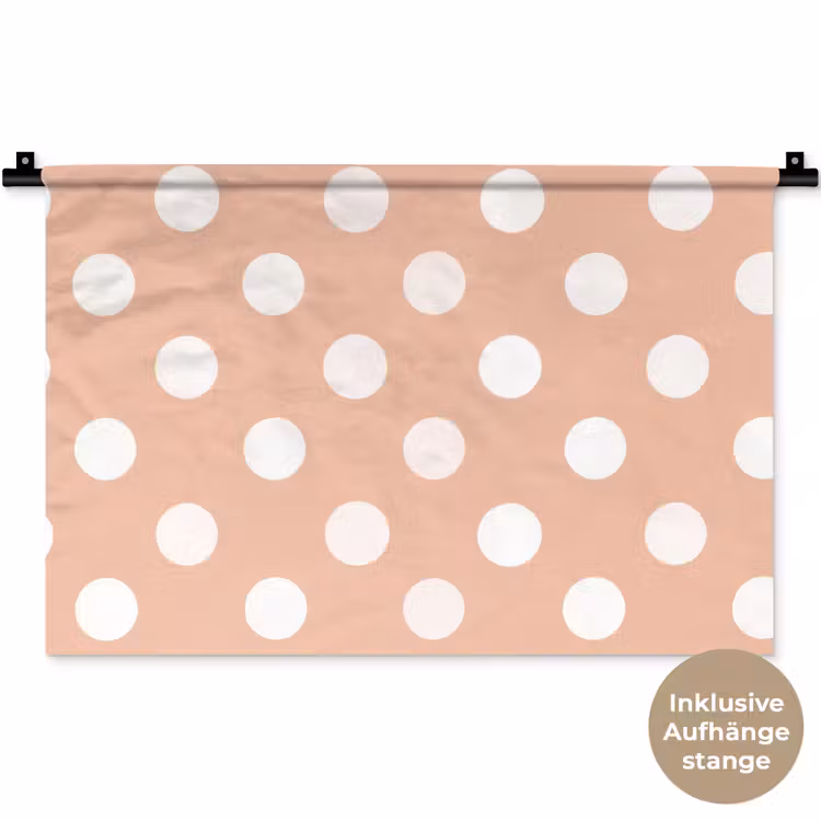 Klassiek - Polka - Perzik Wandkleed katoen klein 269 -t3d_DE