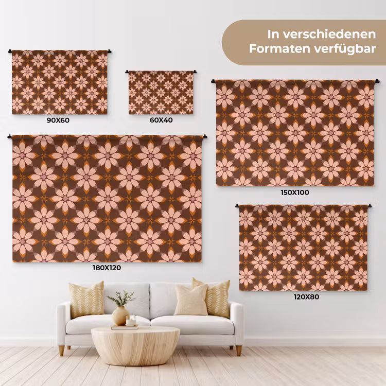Klassiek - Retro - Bruin Wandkleed katoen klein 269 -tsfeer8_DE