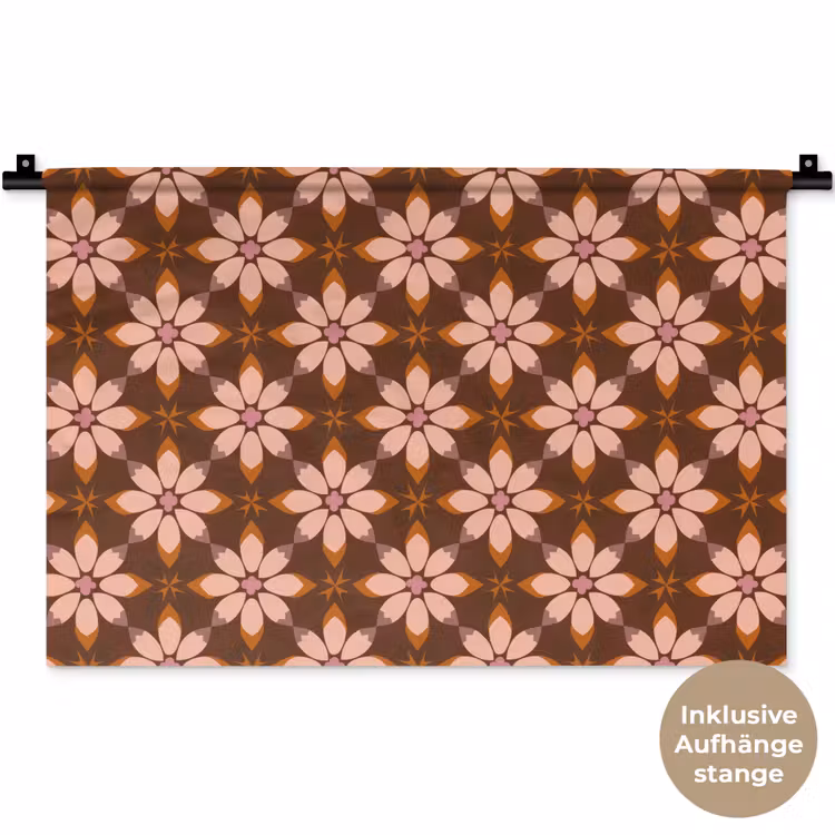 Klassiek - Retro - Bruin Wandkleed katoen klein 269 -t3d_DE