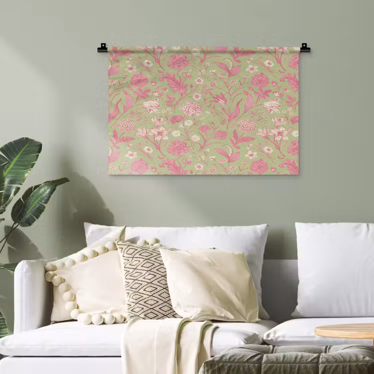 Classic - Pink - Mint Wandkleed katoen klein 269 -sfeer7