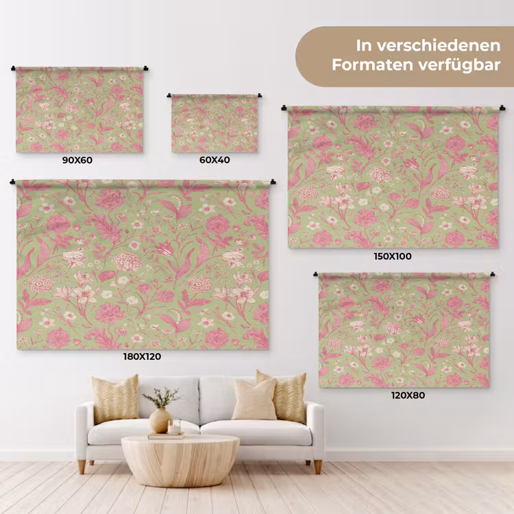 Classic - Pink - Mint Wandkleed katoen klein 269 -tsfeer8_DE