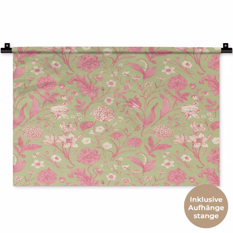 Classic - Pink - Mint Wandkleed katoen klein 269 -t3d_DE