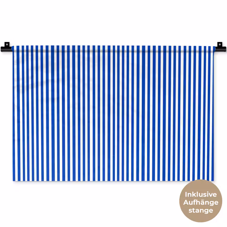 Klassiek - Strepen - Blauw Wandkleed katoen klein 269 -t3d_DE