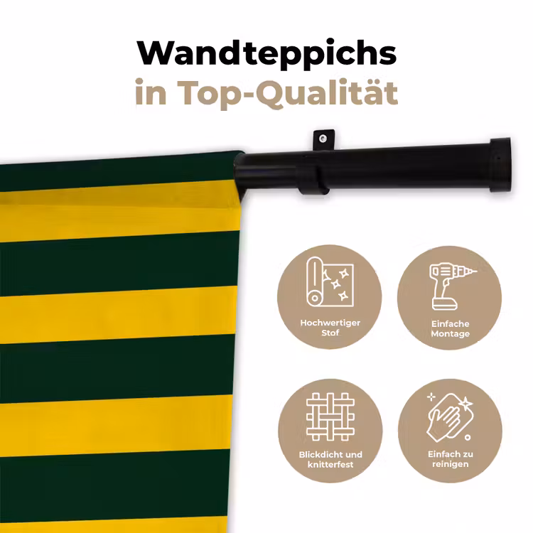 Klassiek - Strepen - Groen Wandkleed katoen klein 269 -tsfeer2_DE