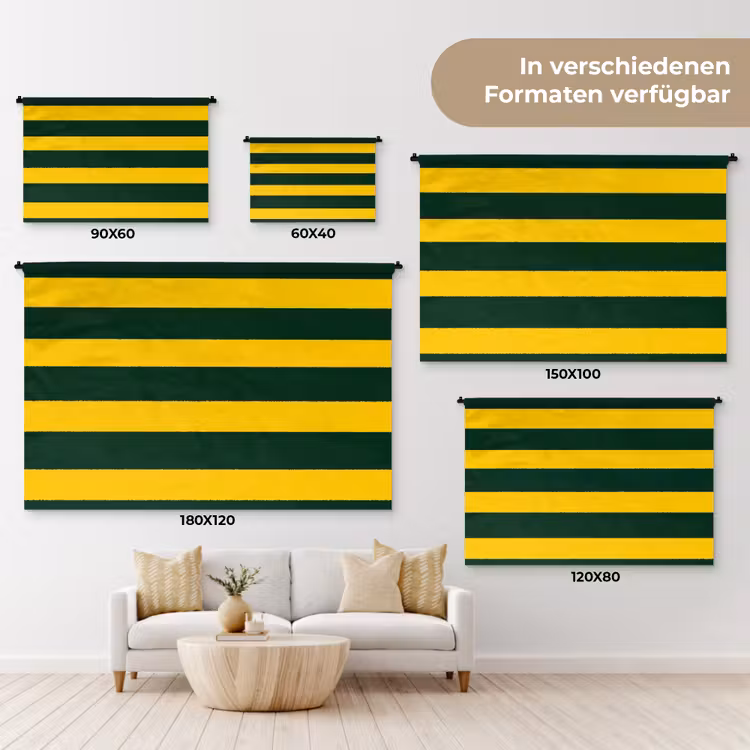 Klassiek - Strepen - Groen Wandkleed katoen klein 269 -tsfeer8_DE