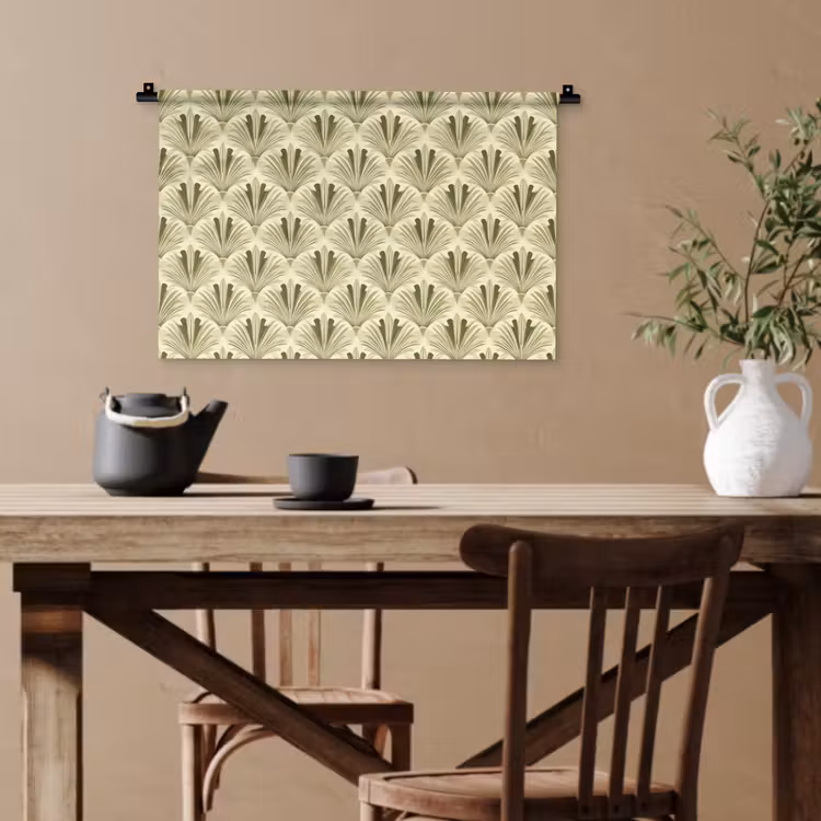 Klassiek - Waaier - Groen Wandkleed katoen klein 269 -sfeer6
