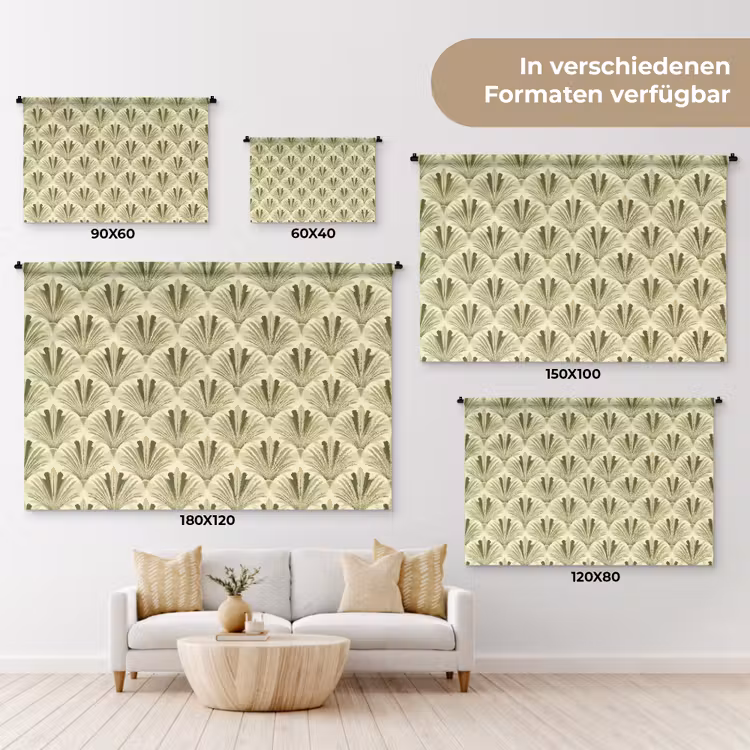 Klassiek - Waaier - Groen Wandkleed katoen klein 269 -tsfeer8_DE