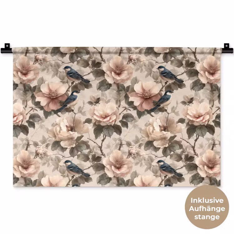 Klassiek - Vogels - Kleurrijk Wandkleed katoen klein 269 -t3d_DE