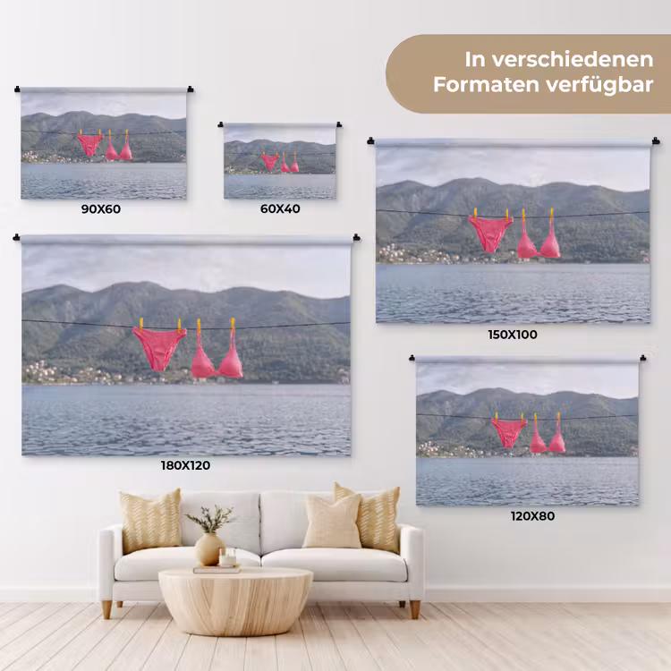 Kleding - Badkleding - Waslijn - Zomer - Roze Wandkleed katoen klein -tsfeer8_DE
