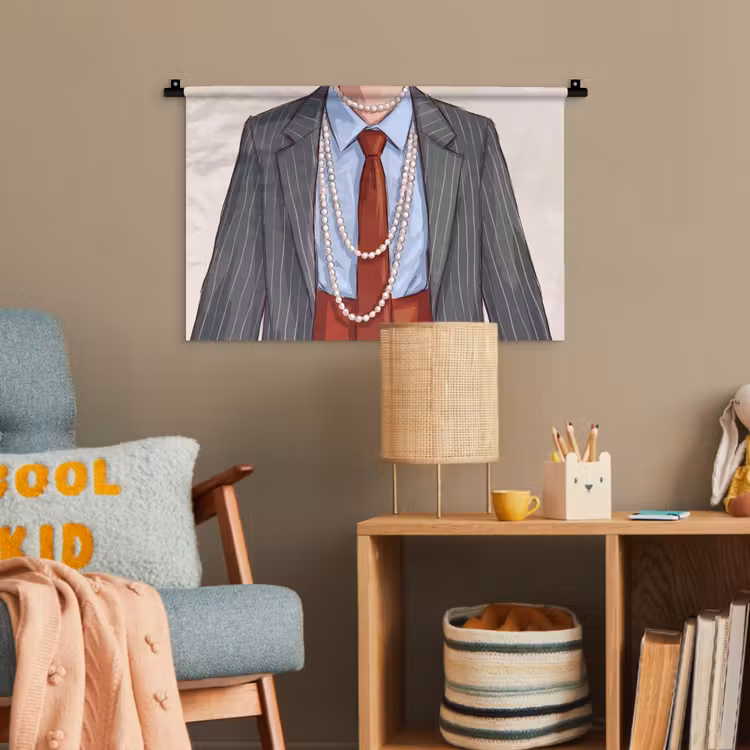 Kleding - Strik - Parels - Klassiek - Mode Wandkleed katoen klein -wsfeer4_kind
