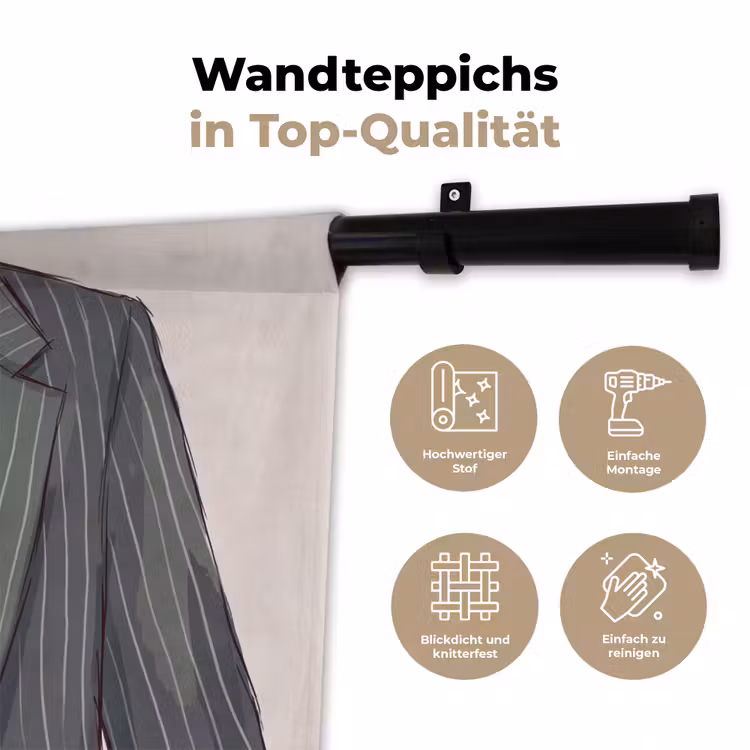 Kleding - Strik - Parels - Klassiek - Mode Wandkleed katoen klein -tsfeer2_DE