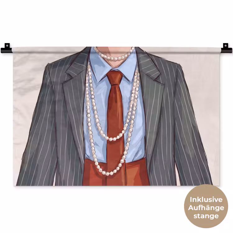 Kleding - Strik - Parels - Klassiek - Mode Wandkleed katoen klein -t3d_DE