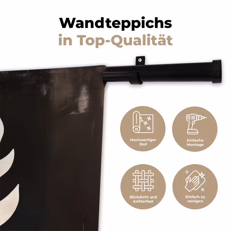 Blad - Wit - Minimalistisch Wandkleed katoen klein -tsfeer2_DE