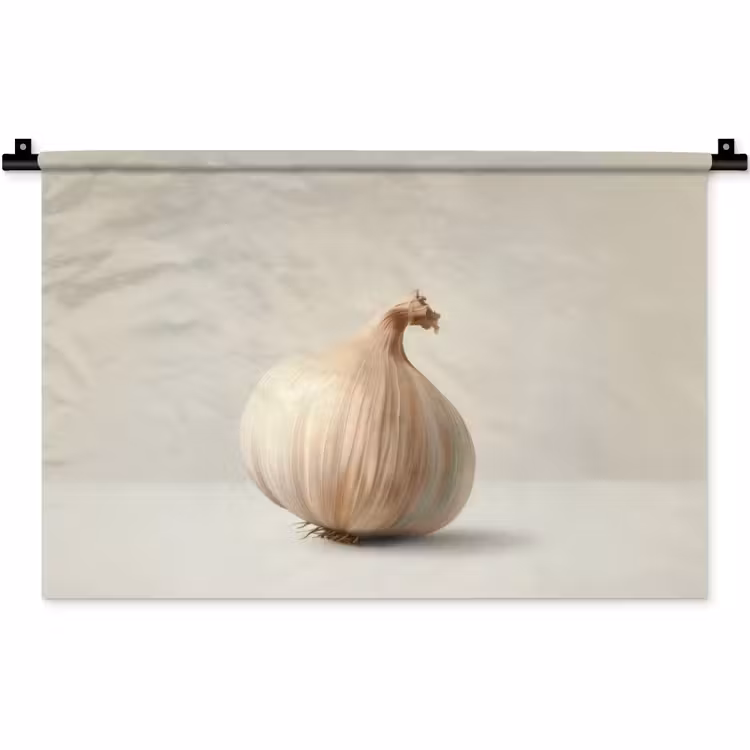 Knoflook - Natuurlijk - Beige Wandkleed katoen klein -zz3d