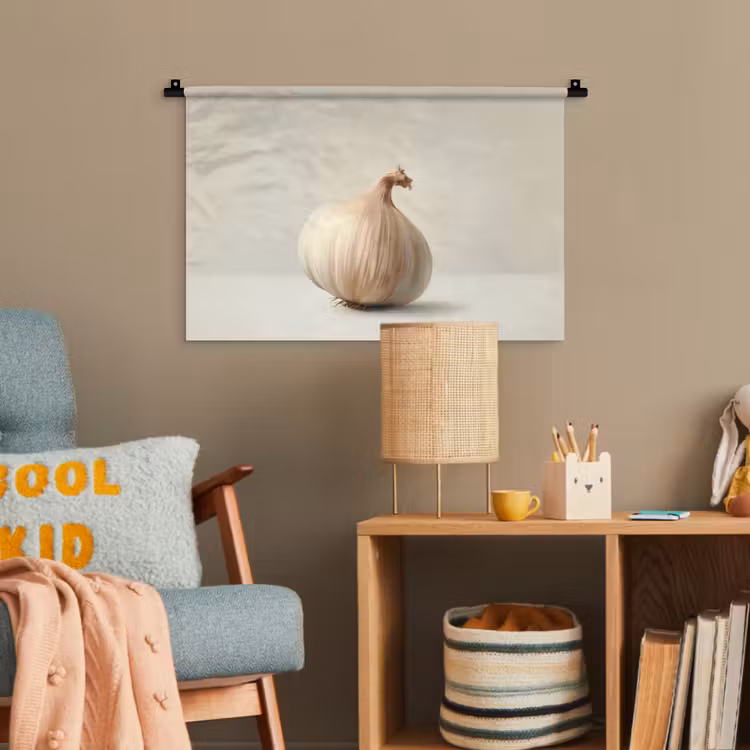 Knoflook - Natuurlijk - Beige Wandkleed katoen klein -wsfeer4_kind