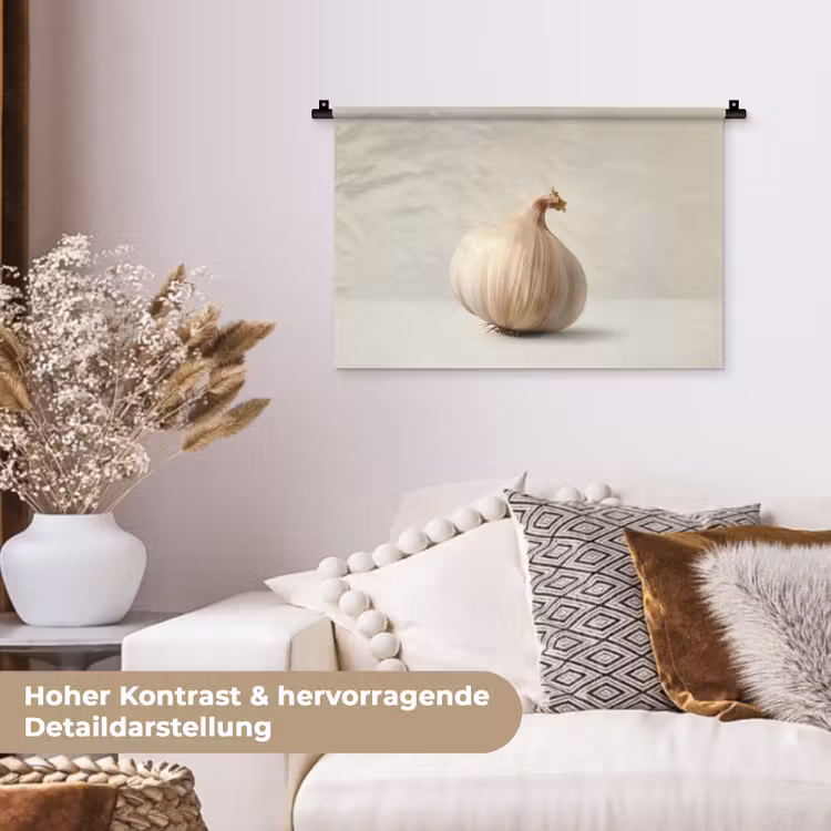 Knoflook - Natuurlijk - Beige Wandkleed katoen klein -tsfeer1_DE