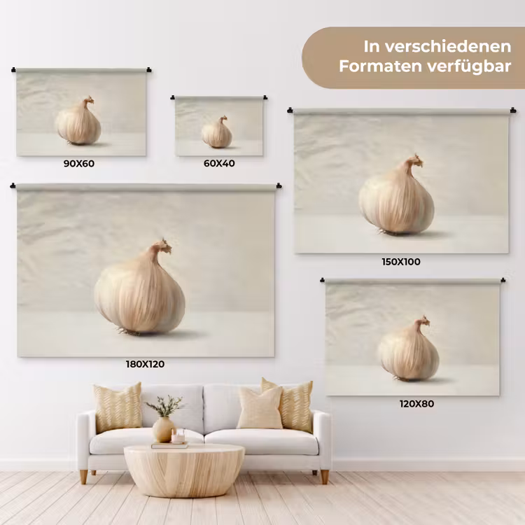 Knoflook - Natuurlijk - Beige Wandkleed katoen klein -tsfeer8_DE