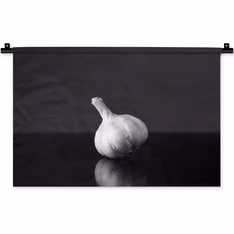 Knoflook - Zwart - Wit Wandkleed katoen klein -zz3d