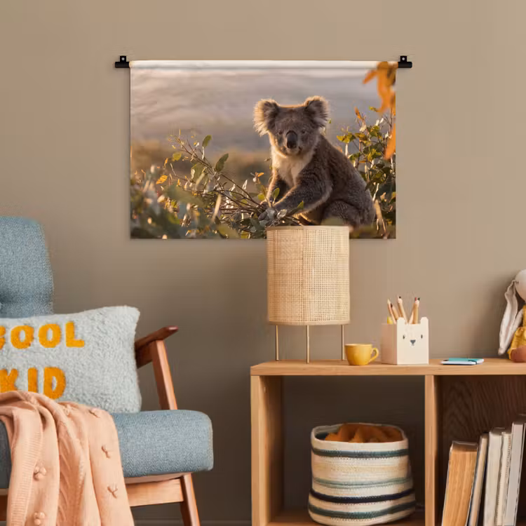 Koala - Bladeren - Ochtendlicht Wandkleed katoen klein -wsfeer4_kind