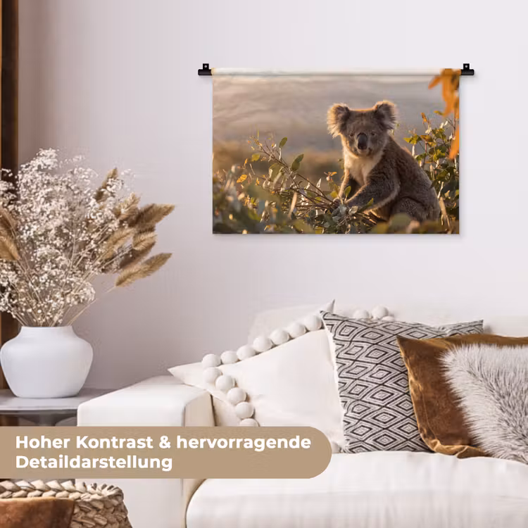 Koala - Bladeren - Ochtendlicht Wandkleed katoen klein -tsfeer1_DE