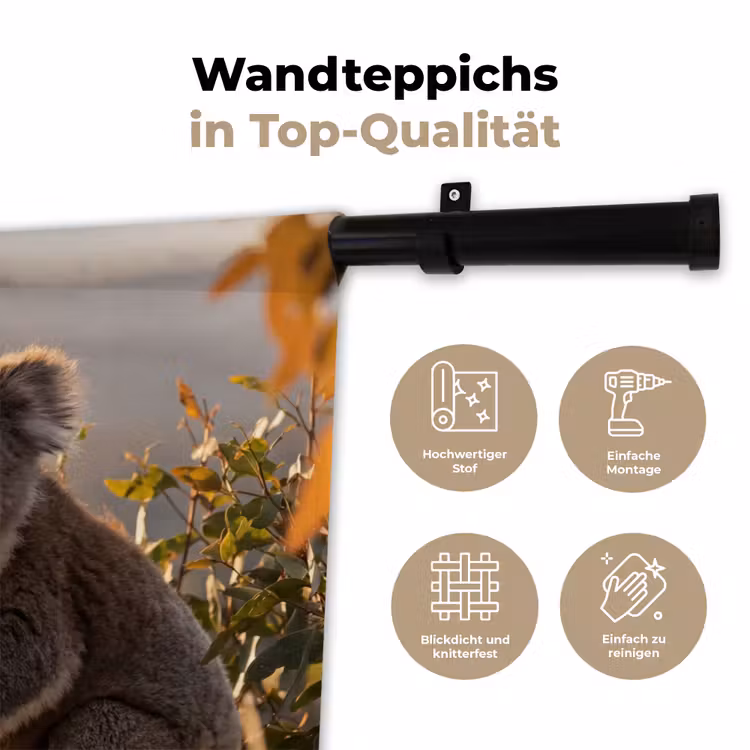 Koala - Bladeren - Ochtendlicht Wandkleed katoen klein -tsfeer2_DE