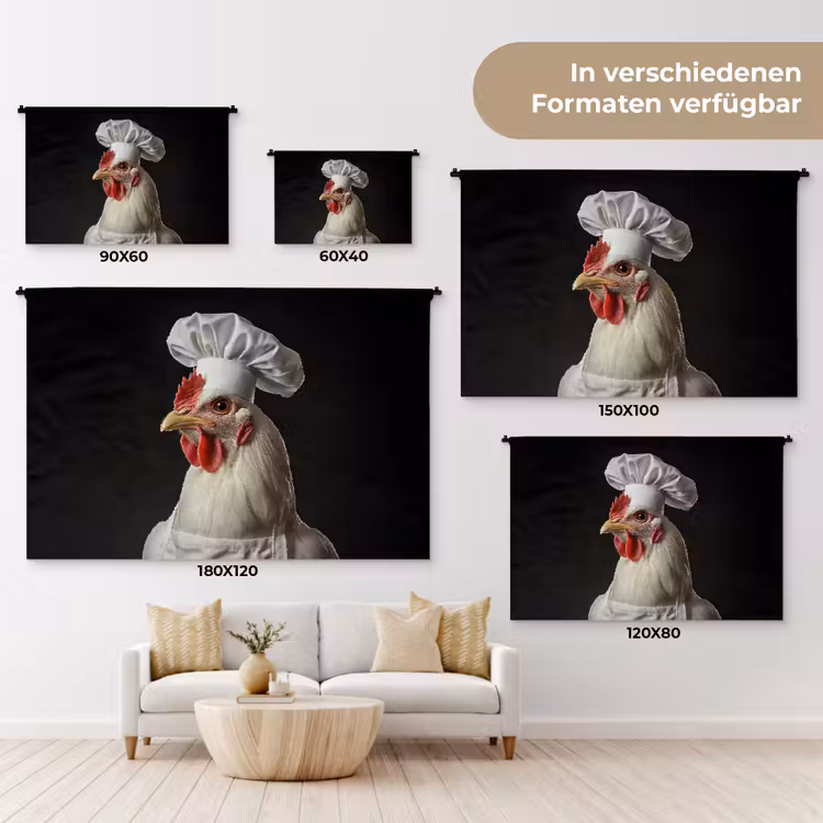 Kok - Rood - Kip Wandkleed katoen klein -tsfeer8_DE