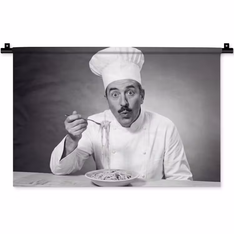 Chef - Spaghetti - Pasta Wandkleed katoen klein -zz3d