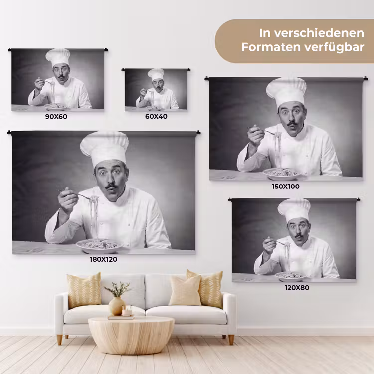 Chef - Spaghetti - Pasta Wandkleed katoen klein -tsfeer8_DE
