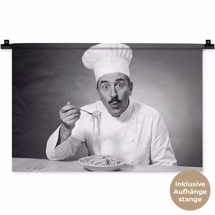 Chef - Spaghetti - Pasta Wandkleed katoen klein -t3d_DE