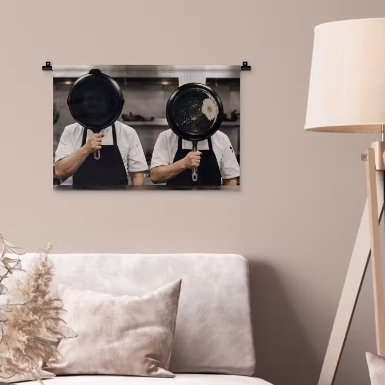 Koks - Koekenpannen - Keuken Wandkleed katoen klein -sfeer4