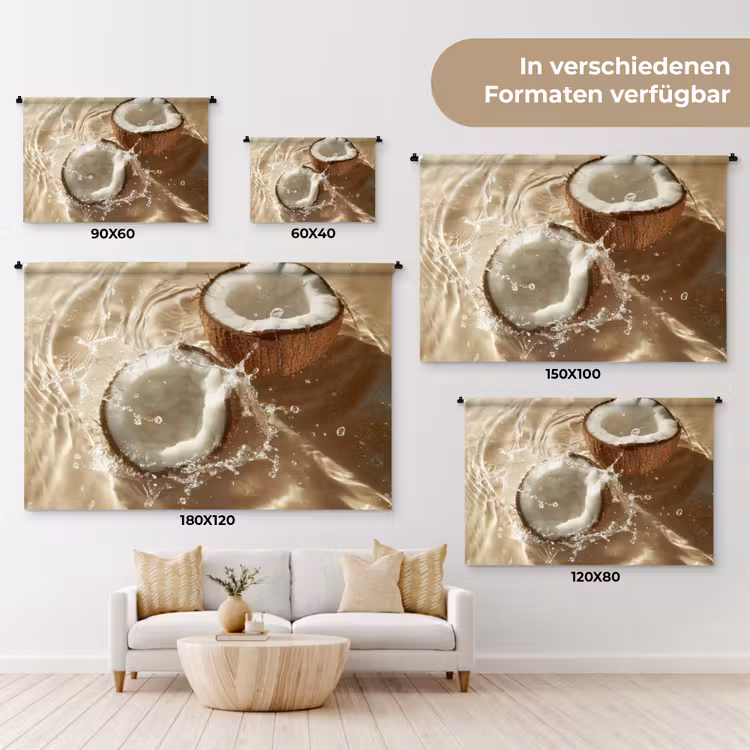 Kokosnoot - Water - Beige - Spetters Wandkleed katoen klein -tsfeer8_DE