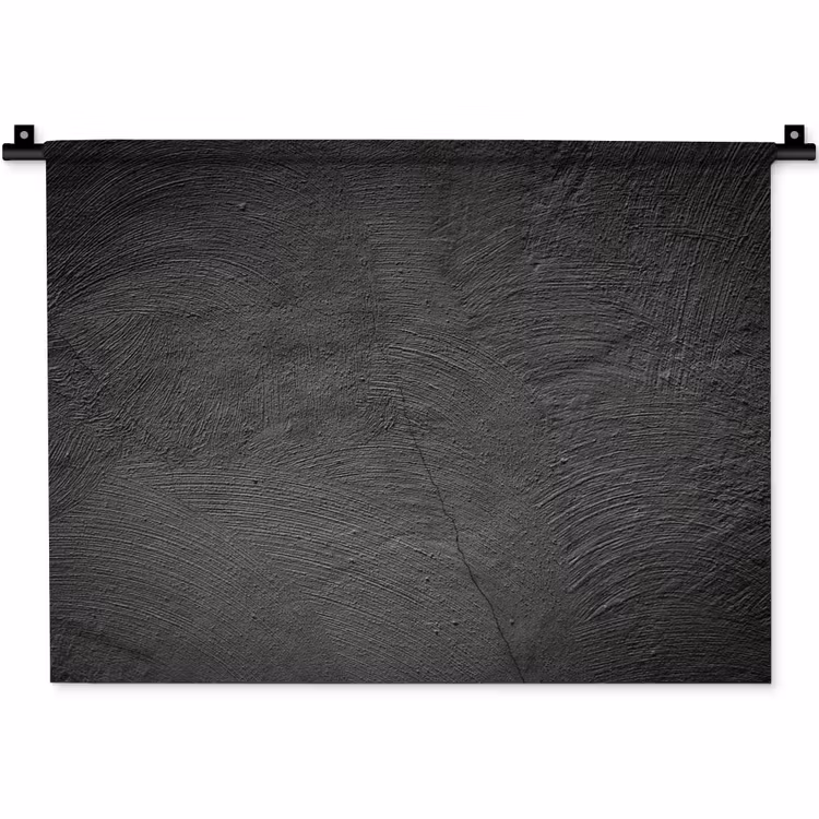 Beton print - Industrieel - Zwart Wandkleed katoen klein -zz3d