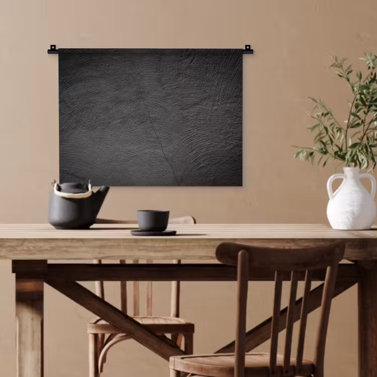 Beton print - Industrieel - Zwart Wandkleed katoen klein -sfeer6