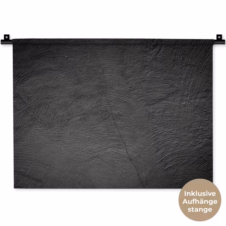 Beton print - Industrieel - Zwart Wandkleed katoen klein -t3d_DE