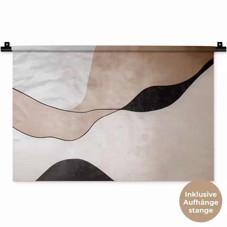 Contourlijnen - Abstracte landschap Wandkleed katoen klein -t3d_DE