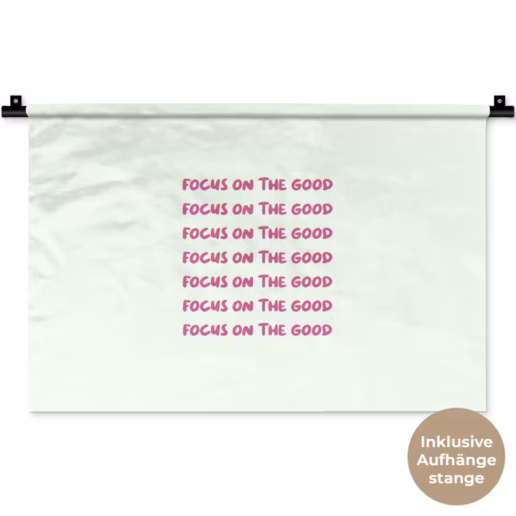 Focus on the good - Roze Wandkleed katoen klein -t3d_DE