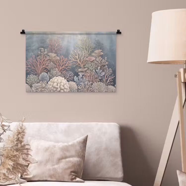 Koraal - Zeeleven - Onderwater - Illustratie - Natuur Wandkleed katoen klein -sfeer4