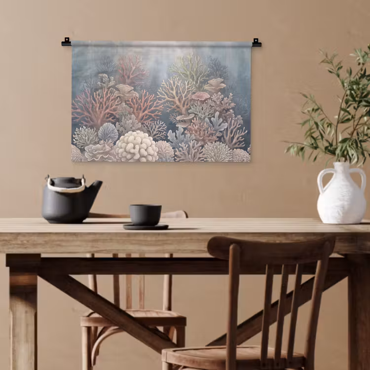 Koraal - Zeeleven - Onderwater - Illustratie - Natuur Wandkleed katoen klein -sfeer6