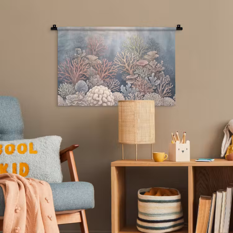 Koraal - Zeeleven - Onderwater - Illustratie - Natuur Wandkleed katoen klein -wsfeer4_kind