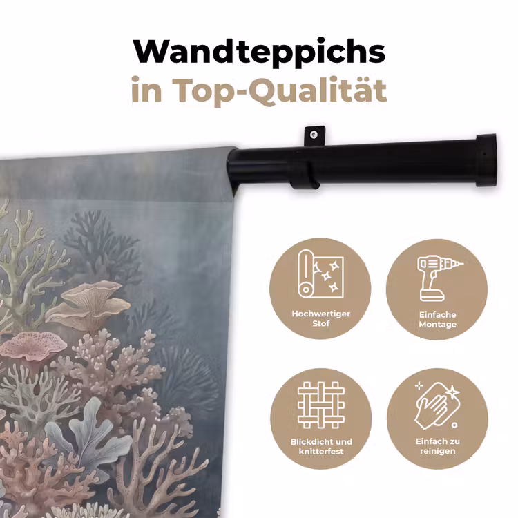 Koraal - Zeeleven - Onderwater - Illustratie - Natuur Wandkleed katoen klein -tsfeer2_DE