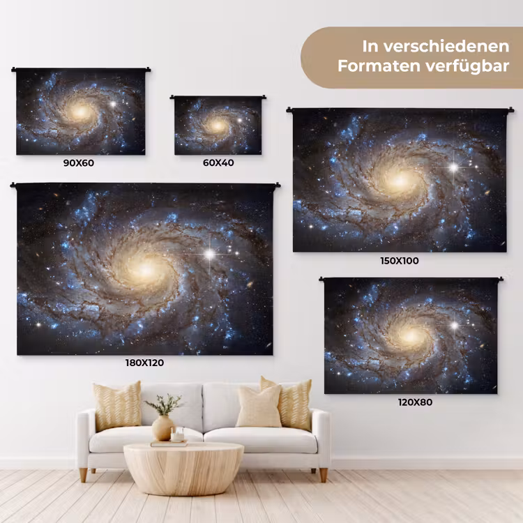 Kosmos - Sterrenstelsel - Donker Wandkleed katoen klein -tsfeer8_DE