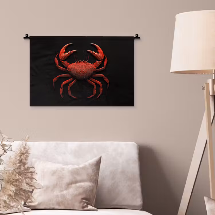 Krab - Rood - Vissen - Schaaldieren Wandkleed katoen klein -sfeer4