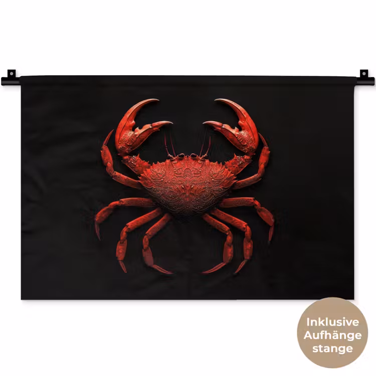 Krab - Rood - Vissen - Schaaldieren Wandkleed katoen klein -t3d_DE