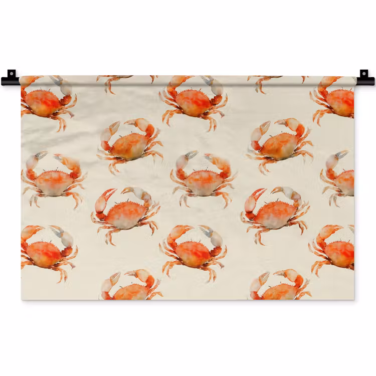 Krabben - Patroon - Oranje Wandkleed katoen klein 269 -zz3d