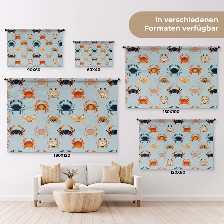 Krabben - Speels - Kleurrijk Wandkleed katoen klein 269 -tsfeer8_DE