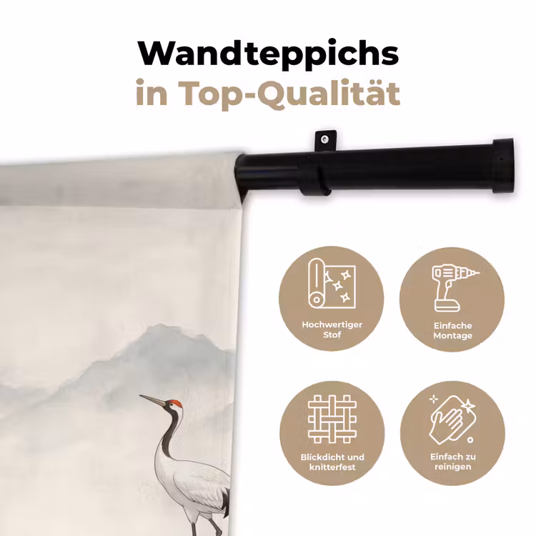Kraanvogel - Azië - Klassiek Wandkleed katoen klein -tsfeer2_DE