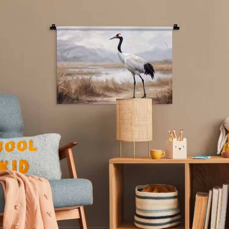 Kraanvogel - Natuur - Realistisch Wandkleed katoen klein -wsfeer4_kind