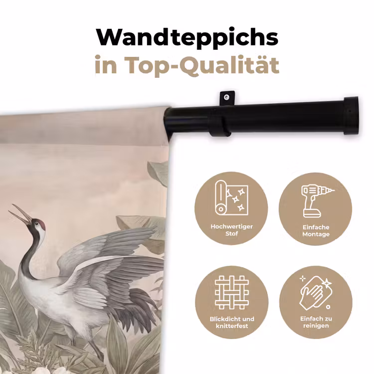 Kraanvogels - Natuur - Roze Wandkleed katoen klein -tsfeer2_DE