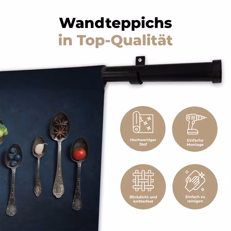 Kruiden - Lepel - Zilver - Specerijen - Industrieel Wandkleed katoen klein -tsfeer2_DE